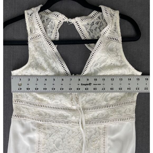 Altard State Maxi‎ Dress Women M White Boho Lace Bridal Bridesmaid Backless - Picture 13 of 15